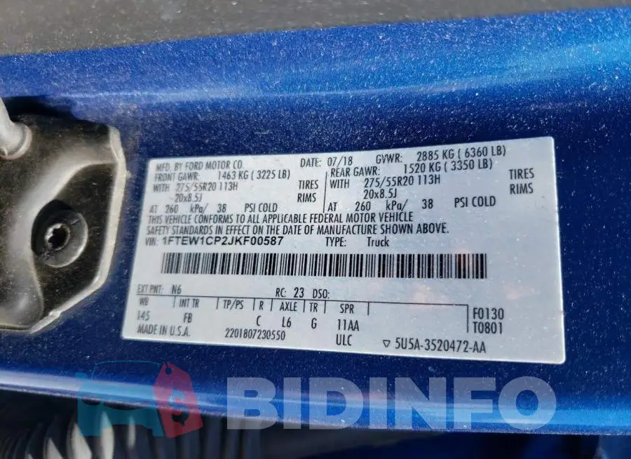 1FTEW1CP2JKF00587 Photo# 12