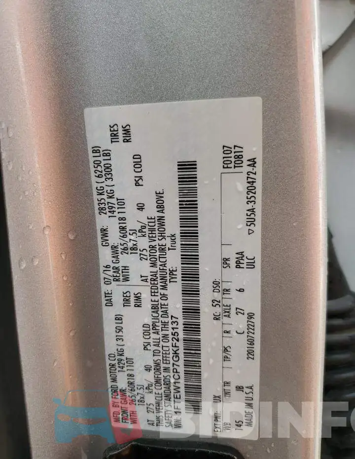 1FTEW1CP7GKF25137 Photo# 12