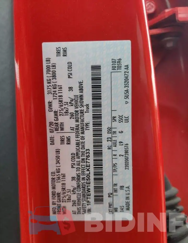 1FTEW1E50LKE77633 Photo# 13