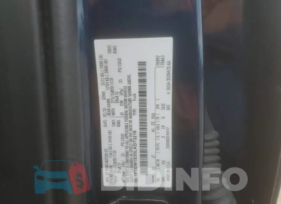 1FTEW1E55LKD73218 Photo# 13