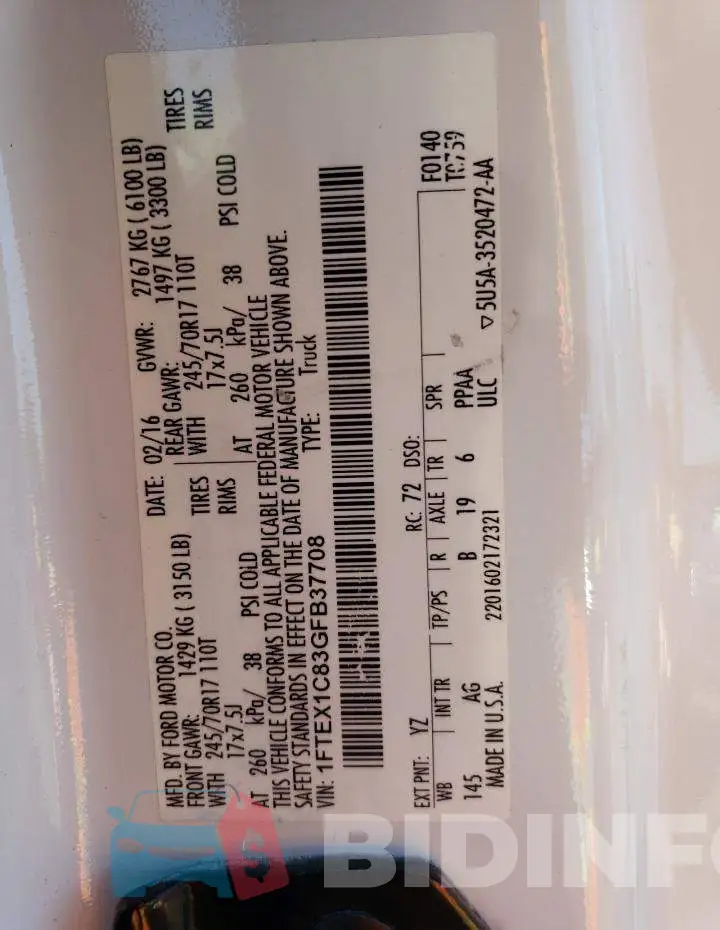 1FTEX1C83GFB37708 Photo# 12