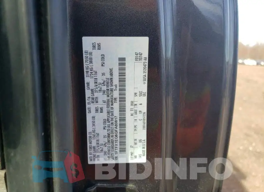 1FTFX1EG6GFA80817 Photo# 12