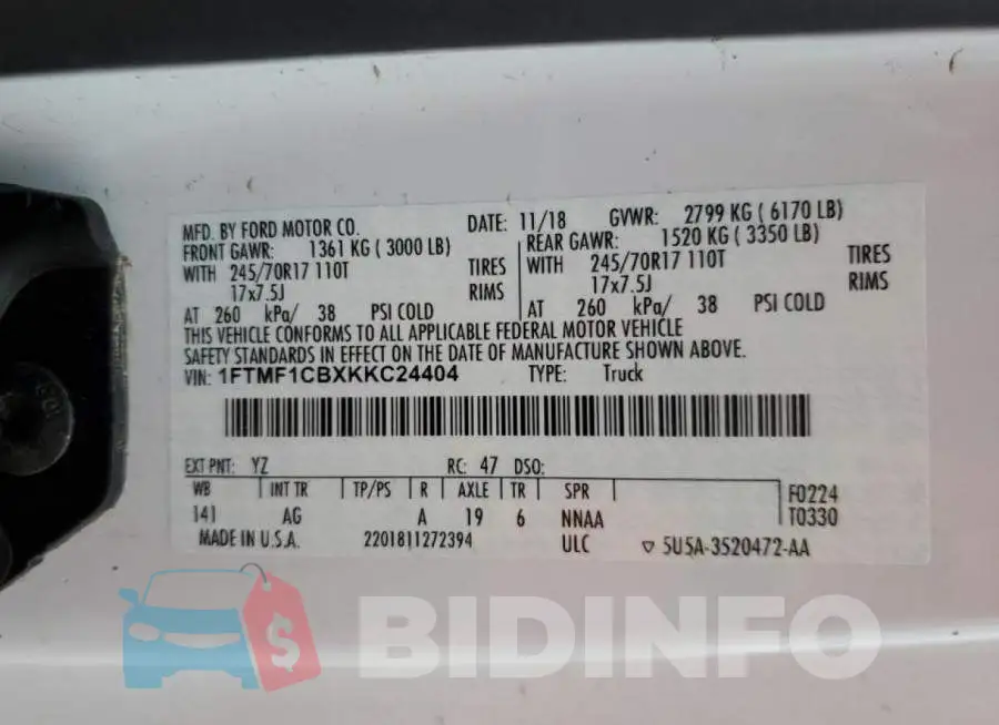 1FTMF1CBXKKC24404 Photo# 12