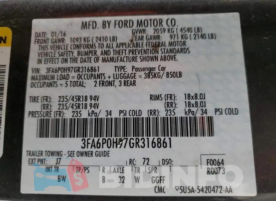 3FA6P0H97GR316861 Photo# 12