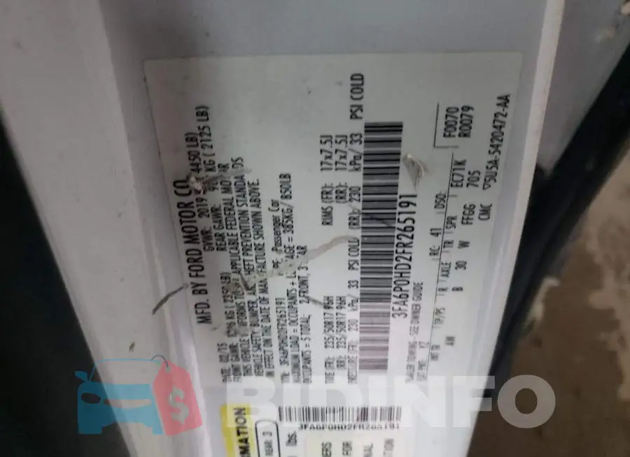 3FA6P0HD2FR265191 Photo# 12