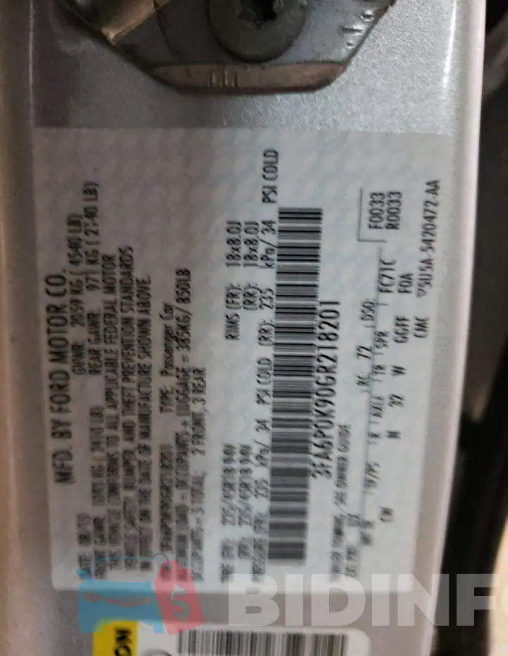 3FA6P0K90GR218201 Photo# 12