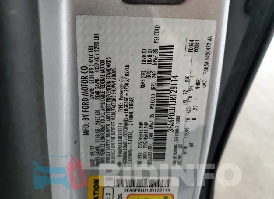 3FA6P0LU1JR128114 Photo# 12