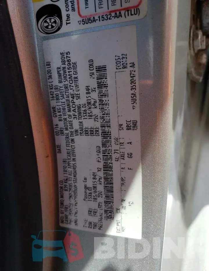3FADP4EJ7GM159875 Photo# 13