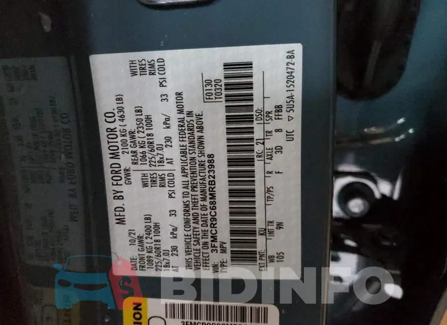 3FMCR9C68MRB23988 Photo# 13