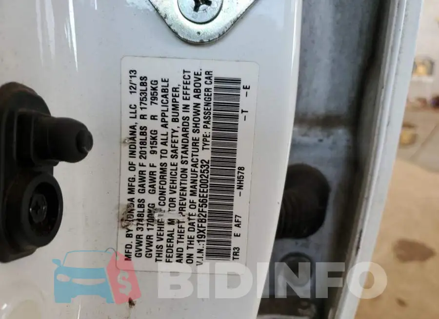19XFB2F56EE002532 Photo# 13