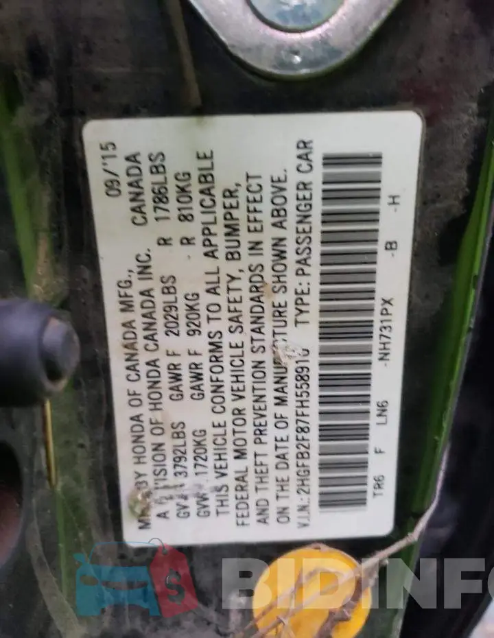 2HGFB2F87FH558916 Photo# 12