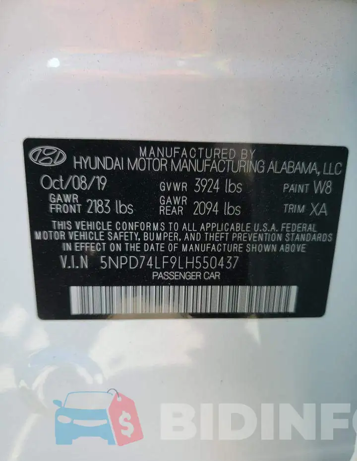 5NPD74LF9LH550437 Photo# 12