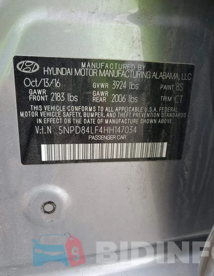 5NPD84LF4HH147034 Photo# 12