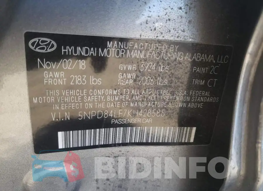 5NPD84LF7KH428588 Photo# 12