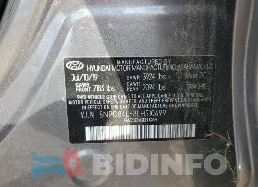 5NPD84LF8LH510699 Photo# 12
