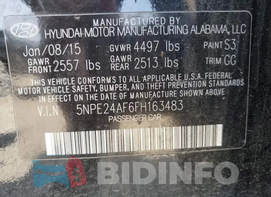 5NPE24AF6FH163483 Photo# 12