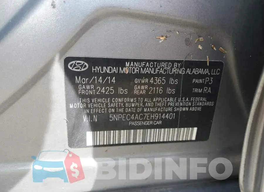 5NPEC4AC7EH914401 Photo# 12