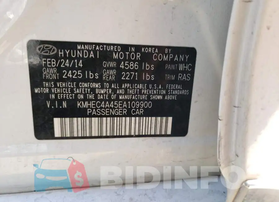 KMHEC4A45EA109900 Photo# 12