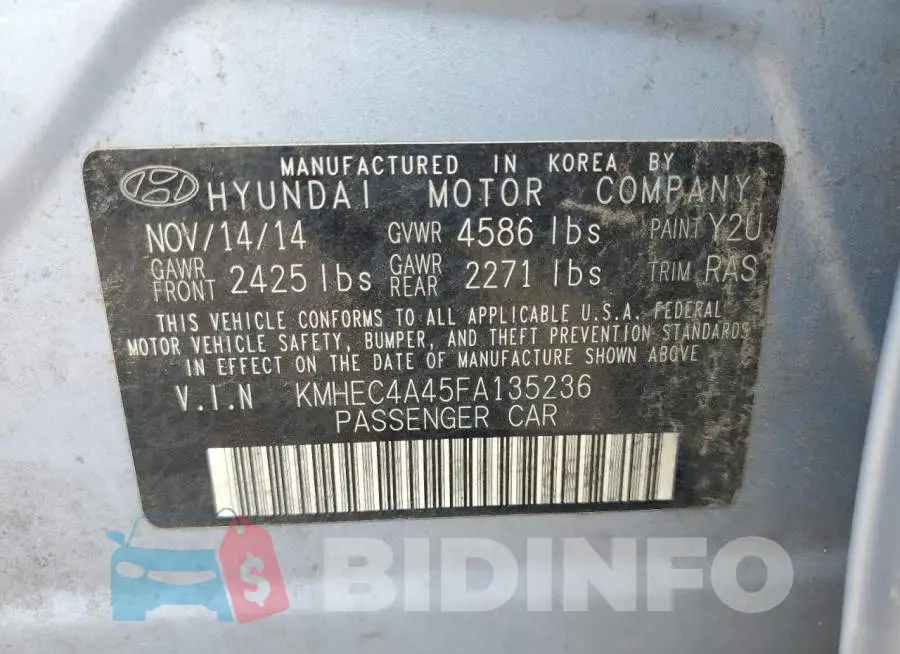 KMHEC4A45FA135236 Photo# 12