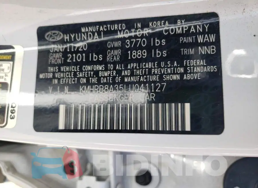 KMHRB8A35LU041127 Photo# 12