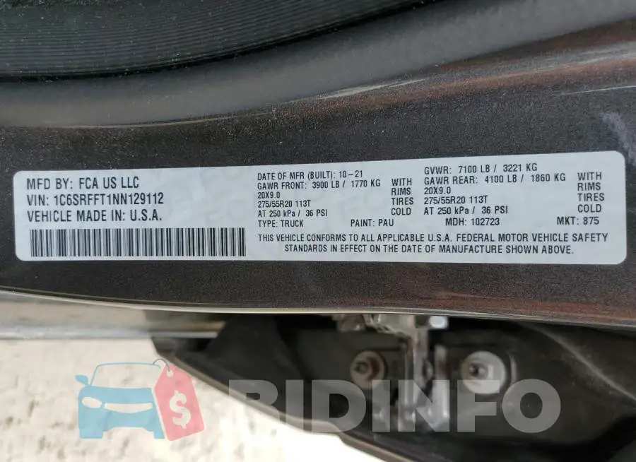 1C6SRFFT1NN129112 Photo# 13
