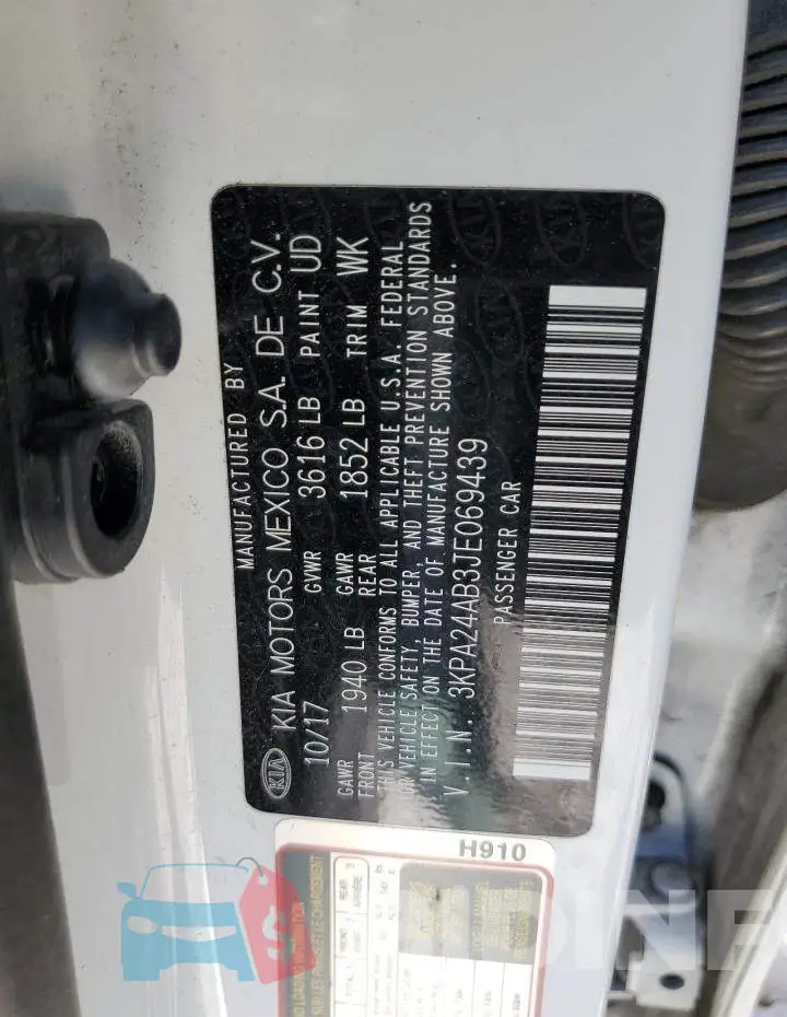 3KPA24AB3JE069439 Photo# 12