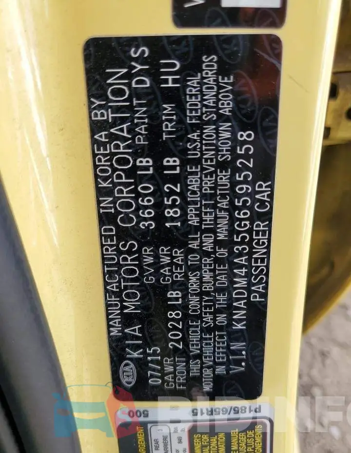 KNADM4A35G6595258 Photo# 13