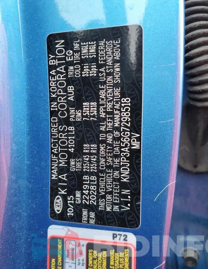 KNDJP3A56G7298518 Photo# 13