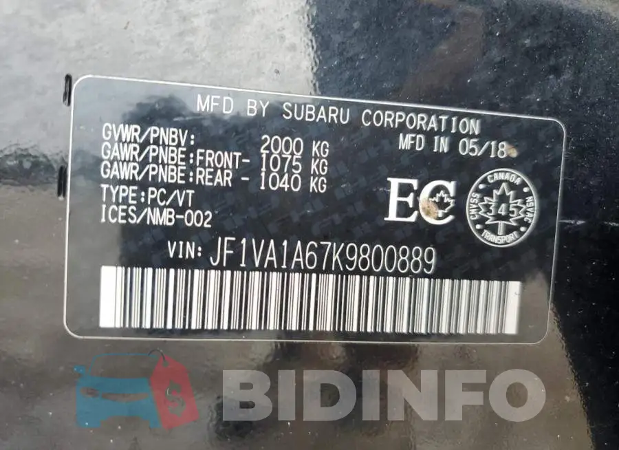 JF1VA1A67K9800889 Photo# 12