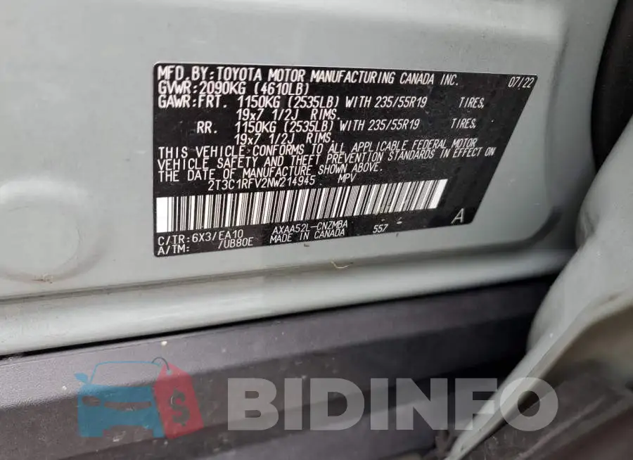 2T3C1RFV2NW214945 Photo# 14