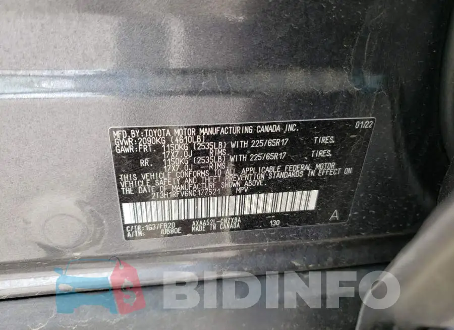 2T3H1RFV6NC177521 Photo# 13