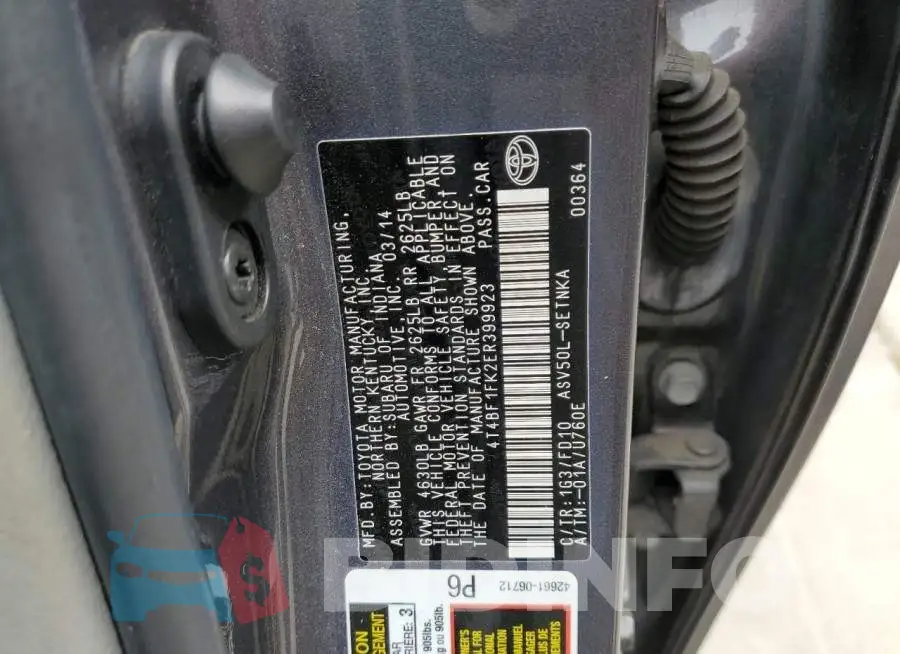 4T4BF1FK2ER399923 Photo# 12