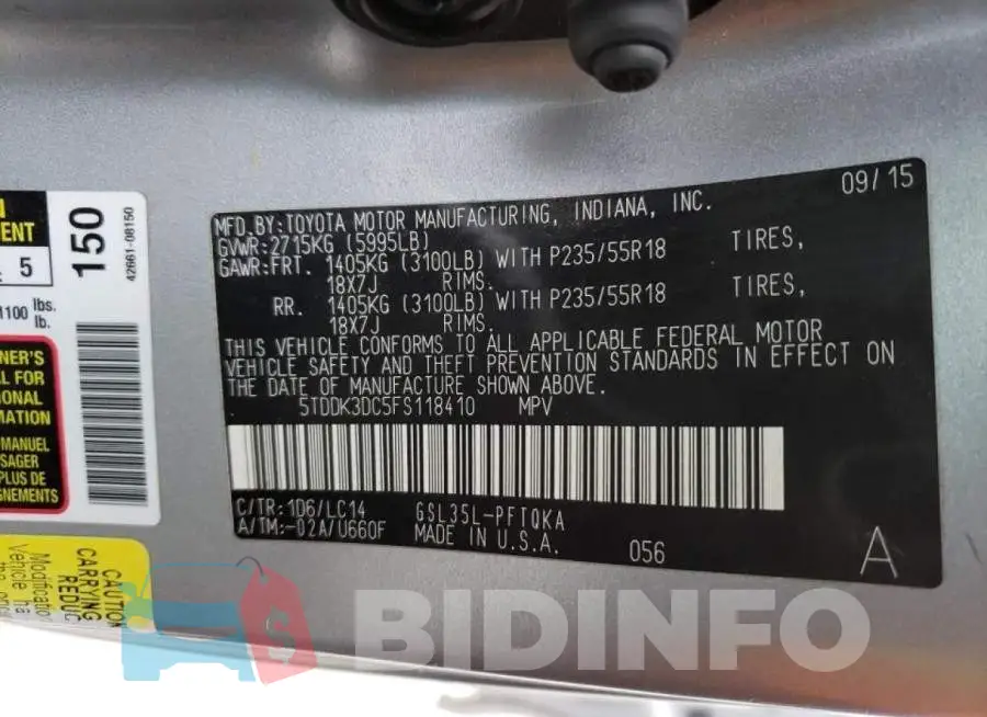 5TDDK3DC5FS118410 Photo# 13