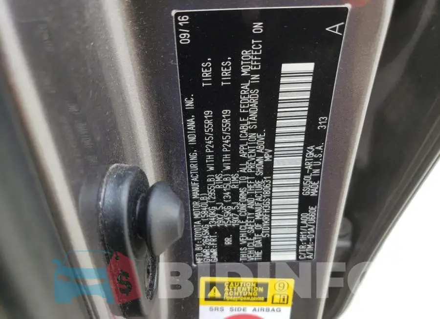 5TDYKRFH3GS180631 Photo# 12
