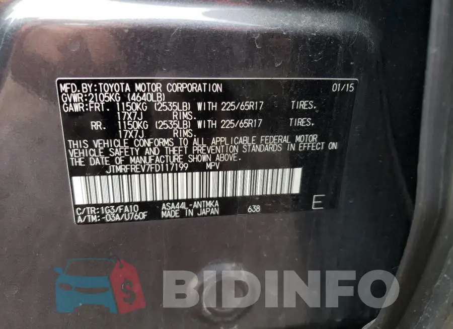 JTMRFREV7FD117199 Photo# 13
