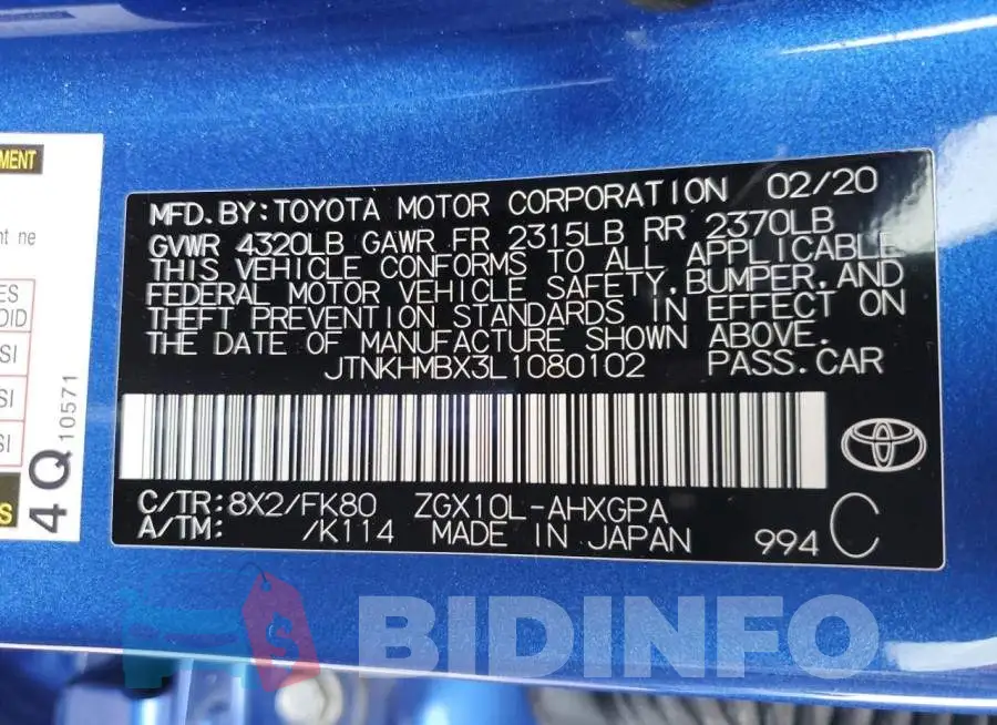 JTNKHMBX3L1080102 Photo# 13