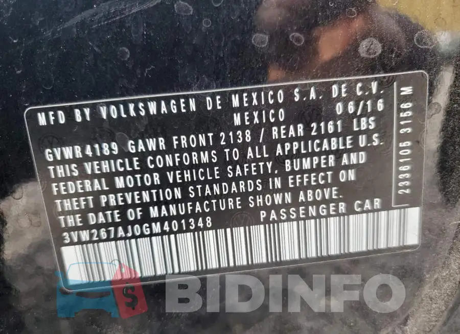 3VW267AJ0GM401348 Photo# 12