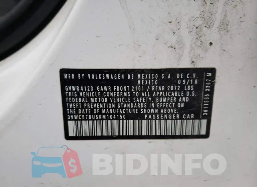 3VWC57BU5KM104150 Photo# 12