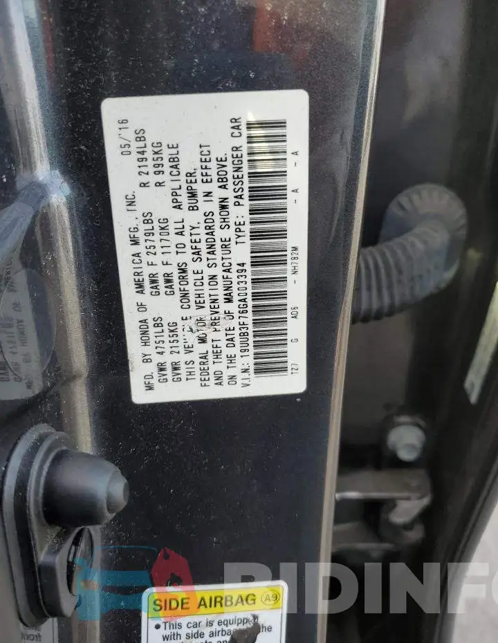 19UUB3F76GA003394 Photo# 12