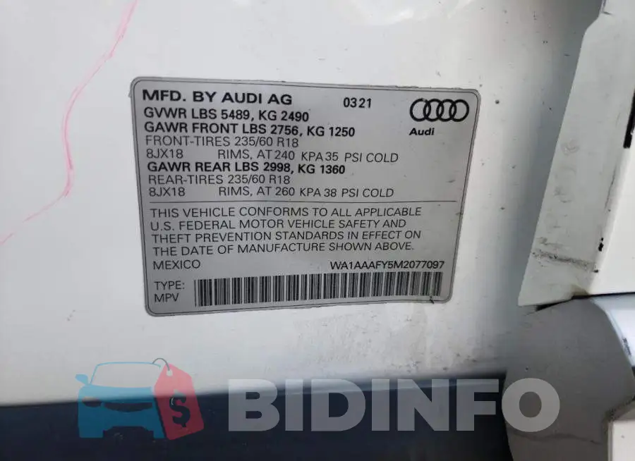 WA1AAAFY5M2077097 Photo# 13