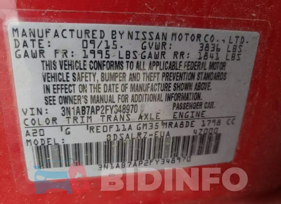 3N1AB7AP2FY348970 Photo# 12