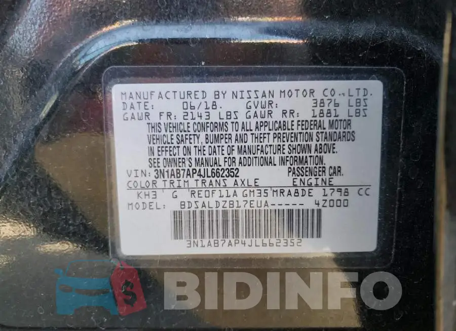 3N1AB7AP4JL662352 Photo# 13