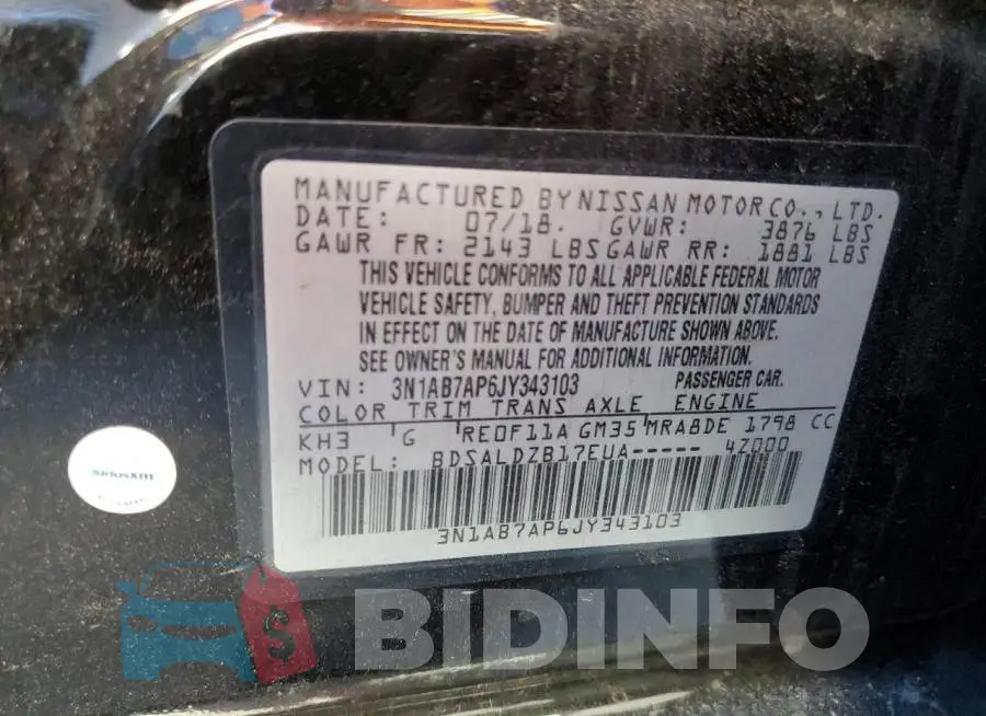 3N1AB7AP6JY343103 Photo# 12