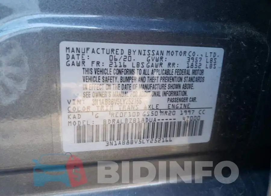 3N1AB8BV5LY252166 Photo# 12