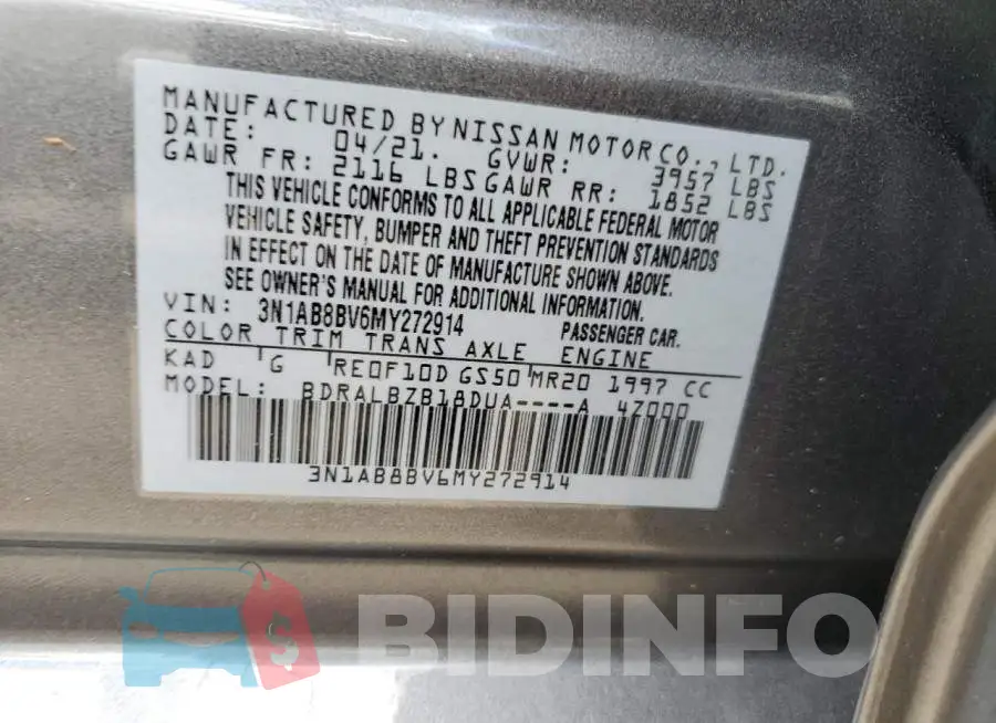 3N1AB8BV6MY272914 Photo# 13