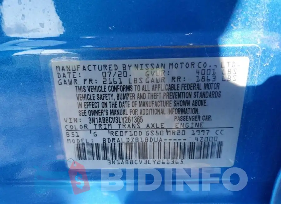 3N1AB8CV3LY261365 Photo# 13