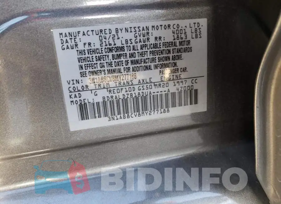 3N1AB8CV8MY277188 Photo# 12