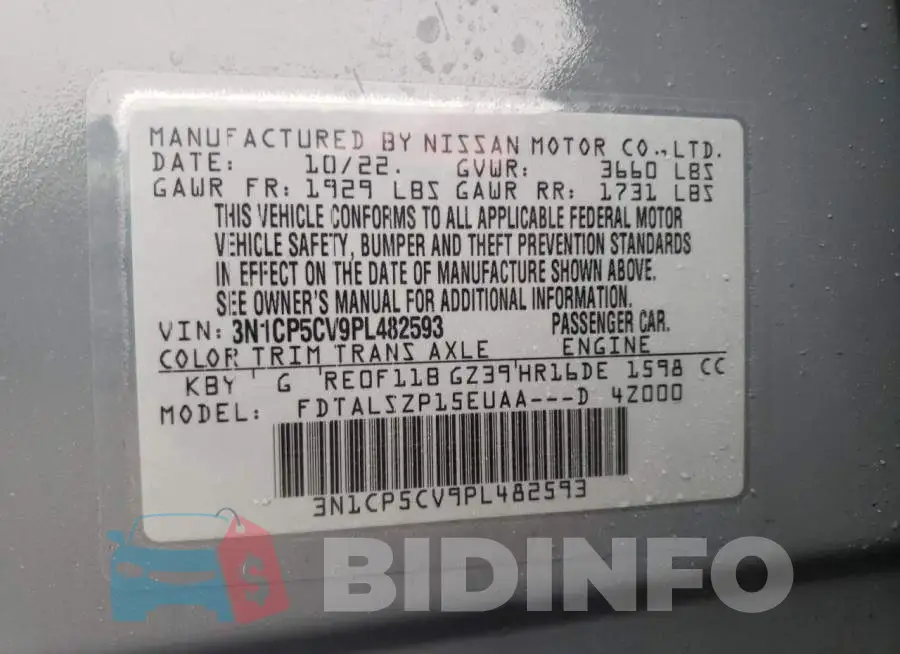 3N1CP5CV9PL482593 Photo# 13