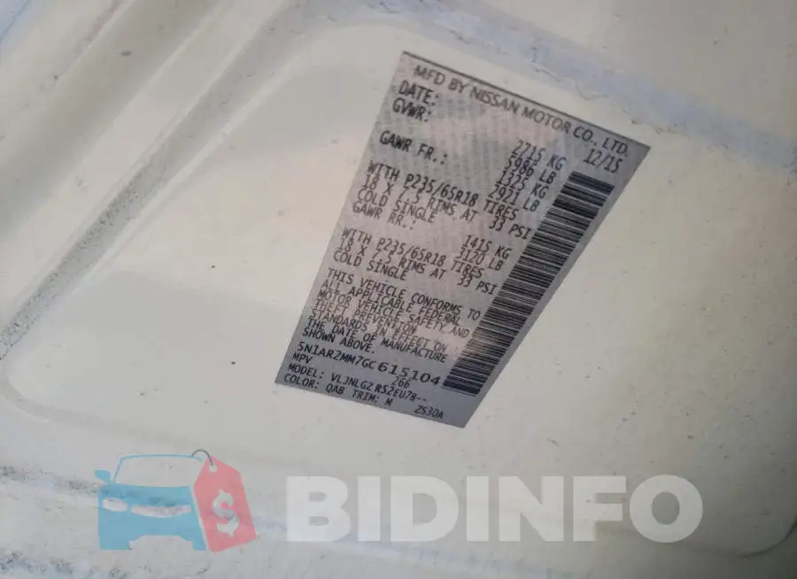 5N1AR2MM7GC615104 Photo# 12
