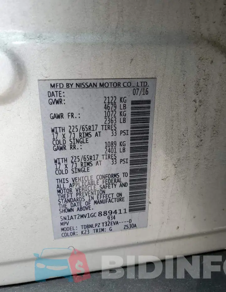 5N1AT2MV1GC889411 Photo# 14